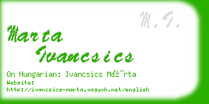 marta ivancsics business card